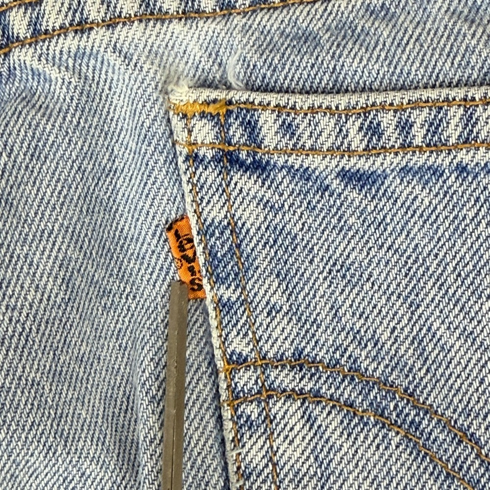 VTG Levis 565 Jeans Girls 14 (23x24) Slim Wide Leg Zutopia Beaded Orange Tab Y2K - Picture 2 of 14